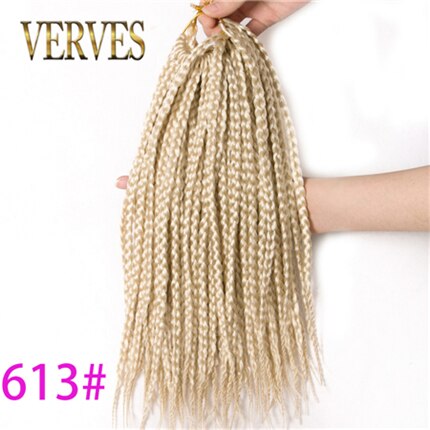 VERVES Box Braids Hair Synthetic 6 pack 14 inch and 18 inch Crochet Hair Extensions 22 Strands/pack Ombre Braiding Hair Braids: #613