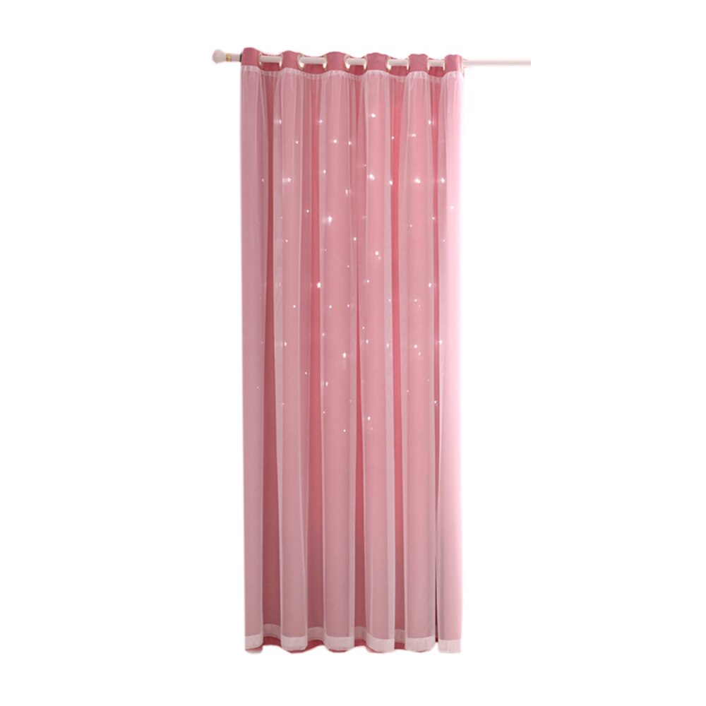 1Panel Window Curtain Hollowed Out Stars Shading Curtain Drape Purdah for Home Living Room Bedroom Curtains for Living Room: Pink / 1m x 2.5m