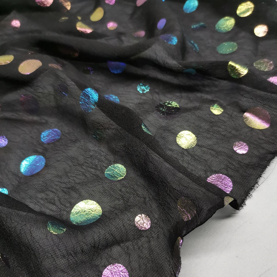 Cosplay Shimmer Chiffon Dress Fabric Lasering Colorful Fabric Magic shiny Fabric Bronzing costume dress fabric DIY