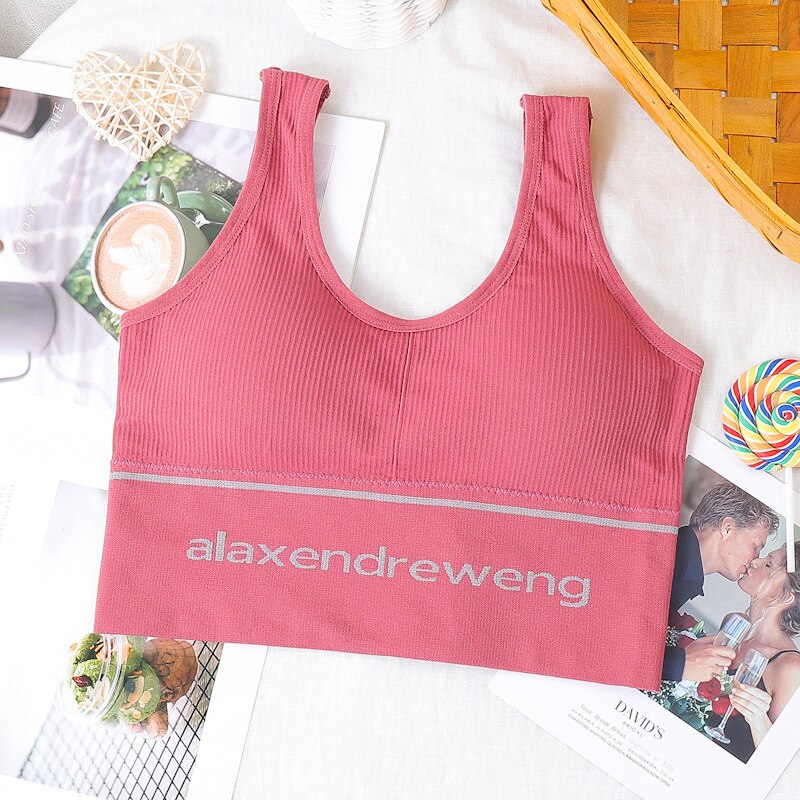 Carta deportes Bras mujer sólido deportes sujetador de trotar gimnasio mujer deportes Bra ropa interior chica Fitness carrera Yoga Deporte Tops: 5