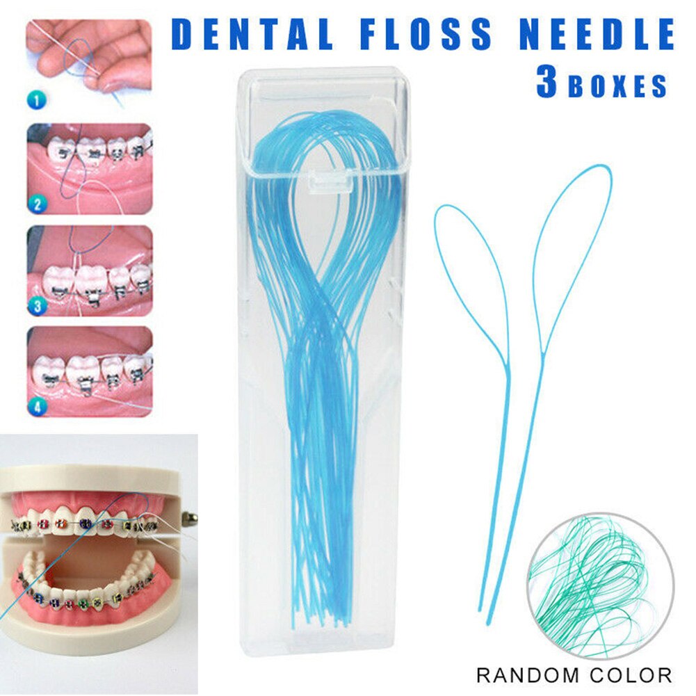 3packs 35pcs For Braces Bridges Hygienic Dental Tool High Strength Floss Threaders Tooth Nylon Orthodontic Fixation