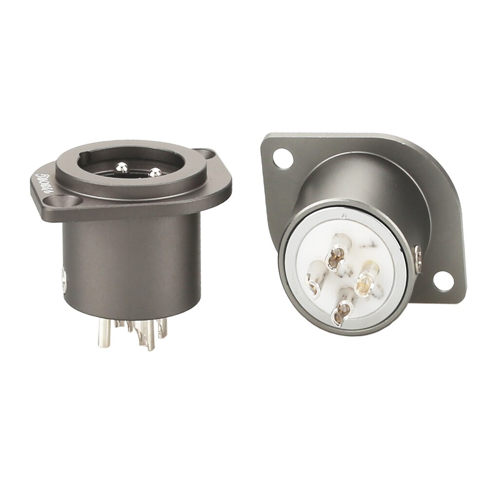 Viborg pure kobber rhodineret xlr 3 pin han hun socket panel mount chassis socket connector adapter ptfe isolator 1pc