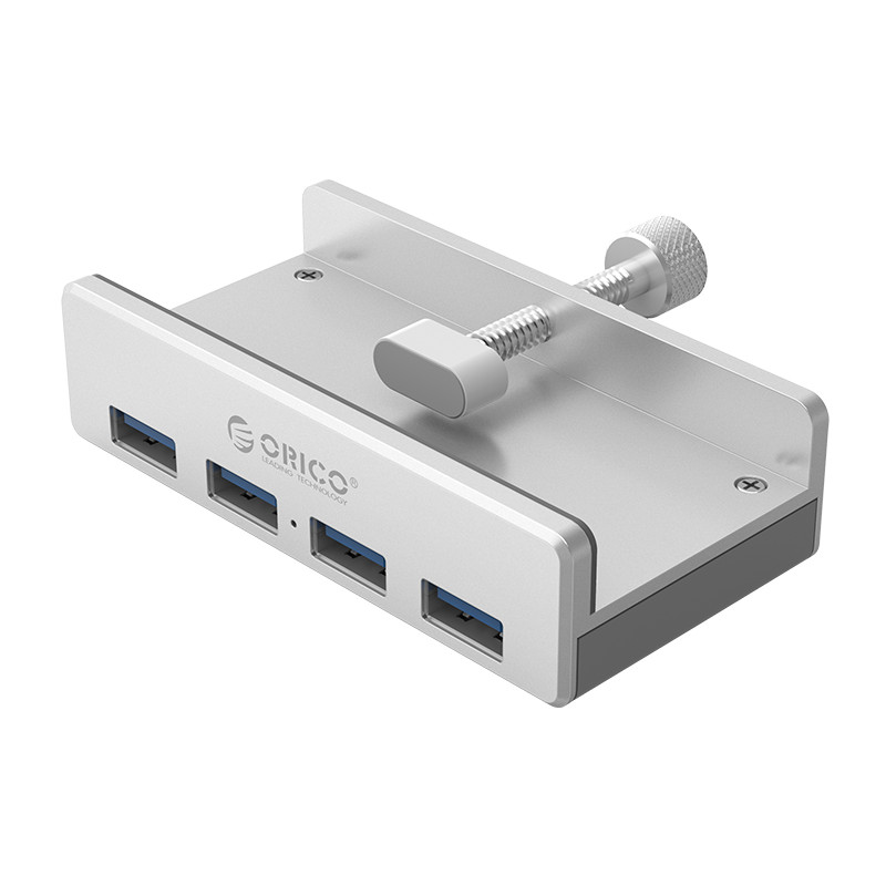 ORICO Aluminiumbetriebener USB3.0-Hub, 7/10 Häfen, USB-Verlängerung mit Schaltern, 12-V-Netzteil, unterstützt BC1.2-Ladesplitter: Grau