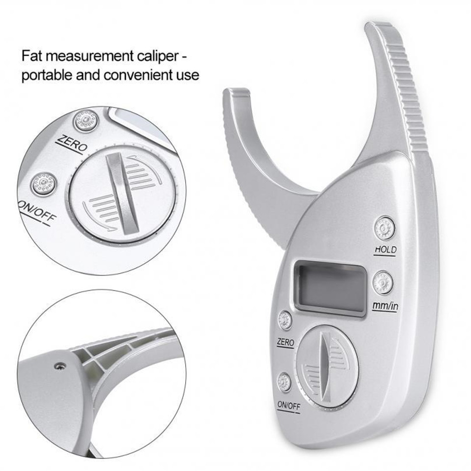 1 Pc Body Fat Caliper Monitoren Elektronische Digitale Lichaamsvet Analyzer + Meetlint Pack Huid Spier Tester