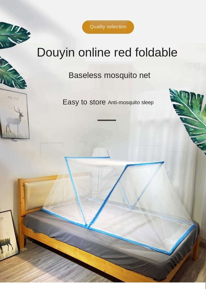 TikTok in same web celebrity folding bottomless nets single portable baby mosquito shields the student's dormitory