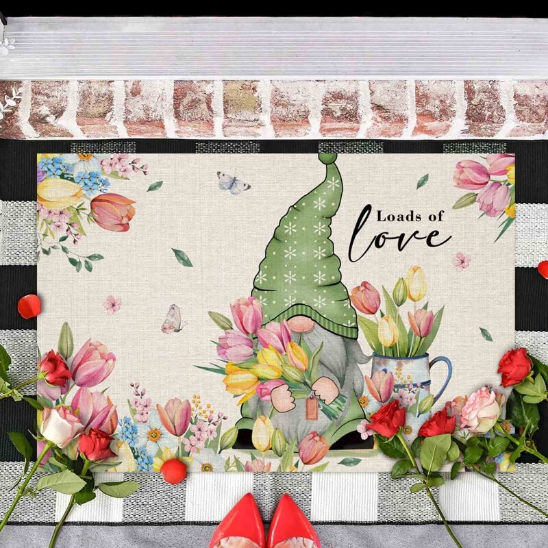 Easter Bunny Door Mat 15.7 x 23.6 Inch Happy Easter Gnomes Eggs Spring Floor Mats Bathroom Doormat Welcome Mat Home Decoration