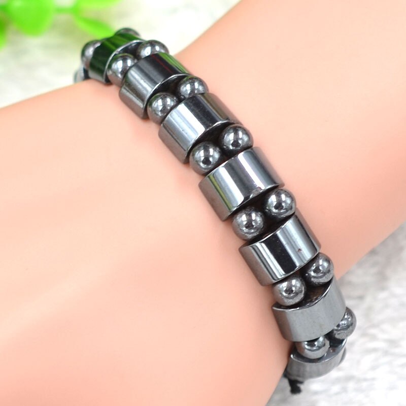 Aankomst Gewichtsverlies Ronde Zwarte Steen Armband Gezondheidszorg Magnetische Therapie Armband Voor Vrouwen Mannen Bruiloft 1pc