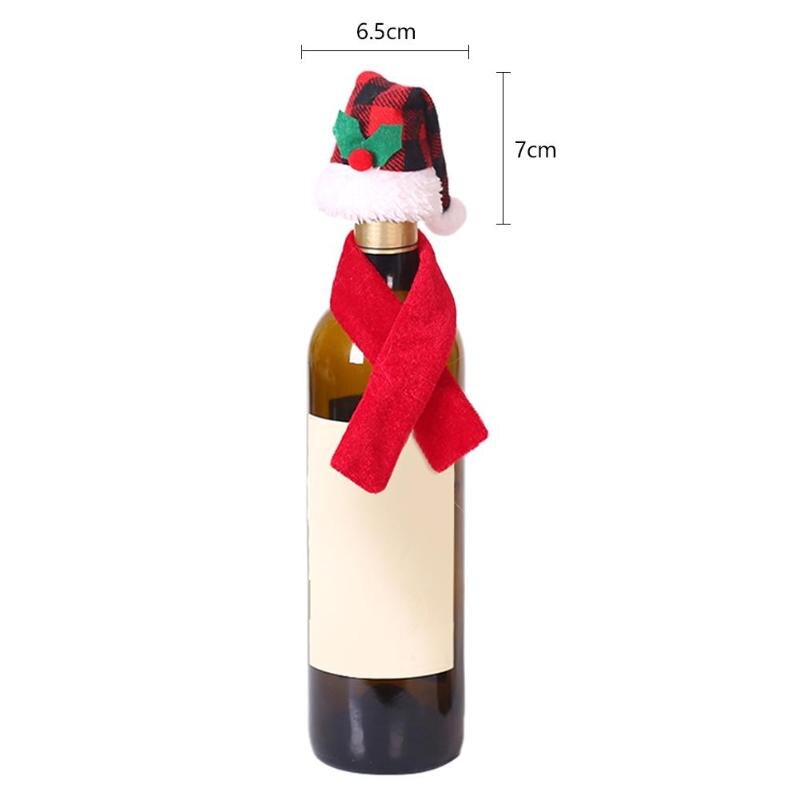 Tegneserie rødvin flaske dækning julemanden snemand elg vinposer juledekoration brugt til vinduesdisker fotografiske rekvisitter: Rund hat