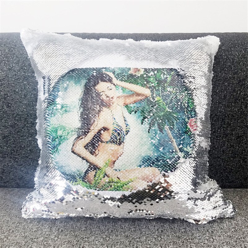 style sublimation blank Magical sequins item product heart transfer printing diy custom consumables 40*40cm 10pcs/lot