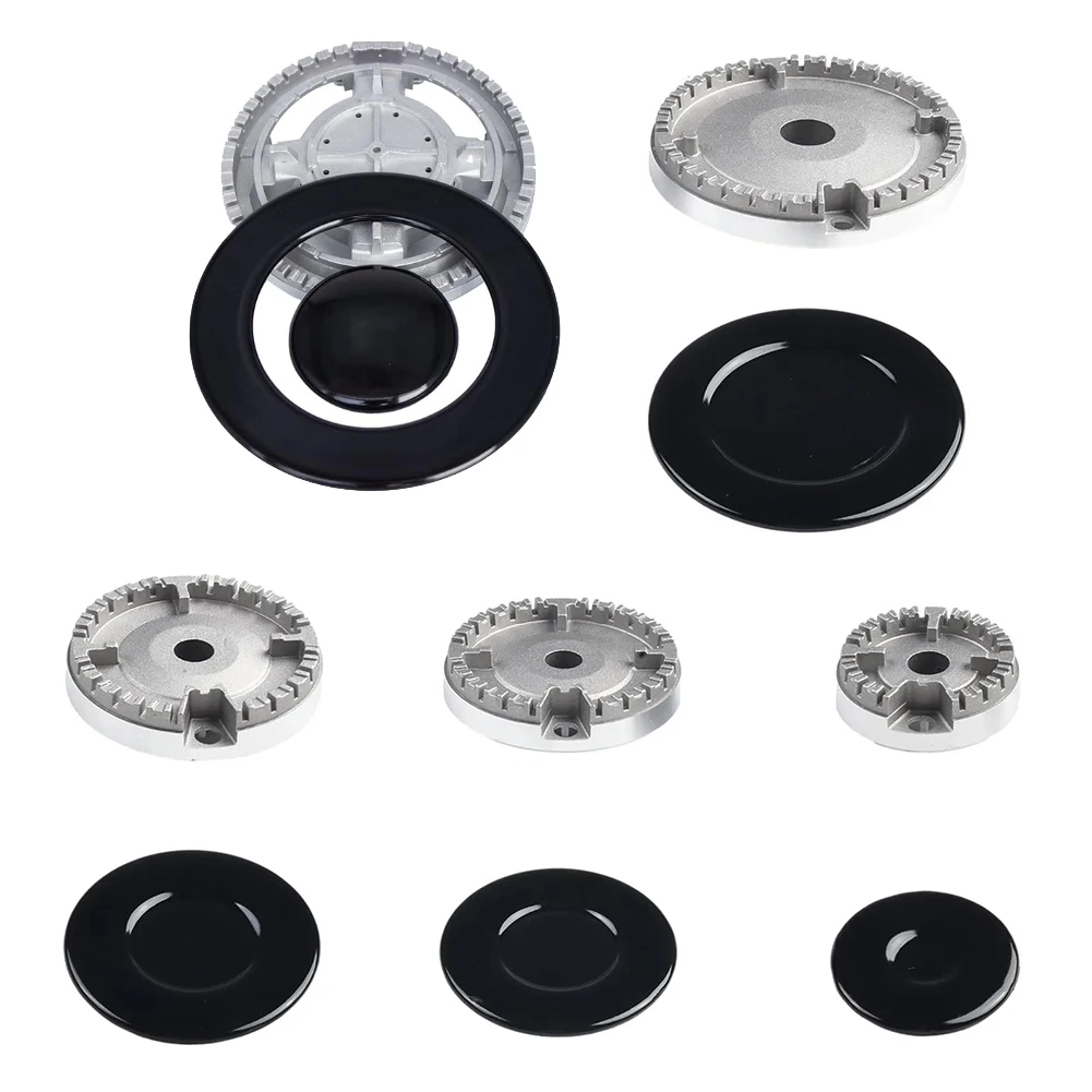Cooker Hat Set Oven Gas Hob Burner Crown Flame Cap For Kitchen For SABAF Stove Handles Lid Kit For Gas Stove Burners accessories: light green