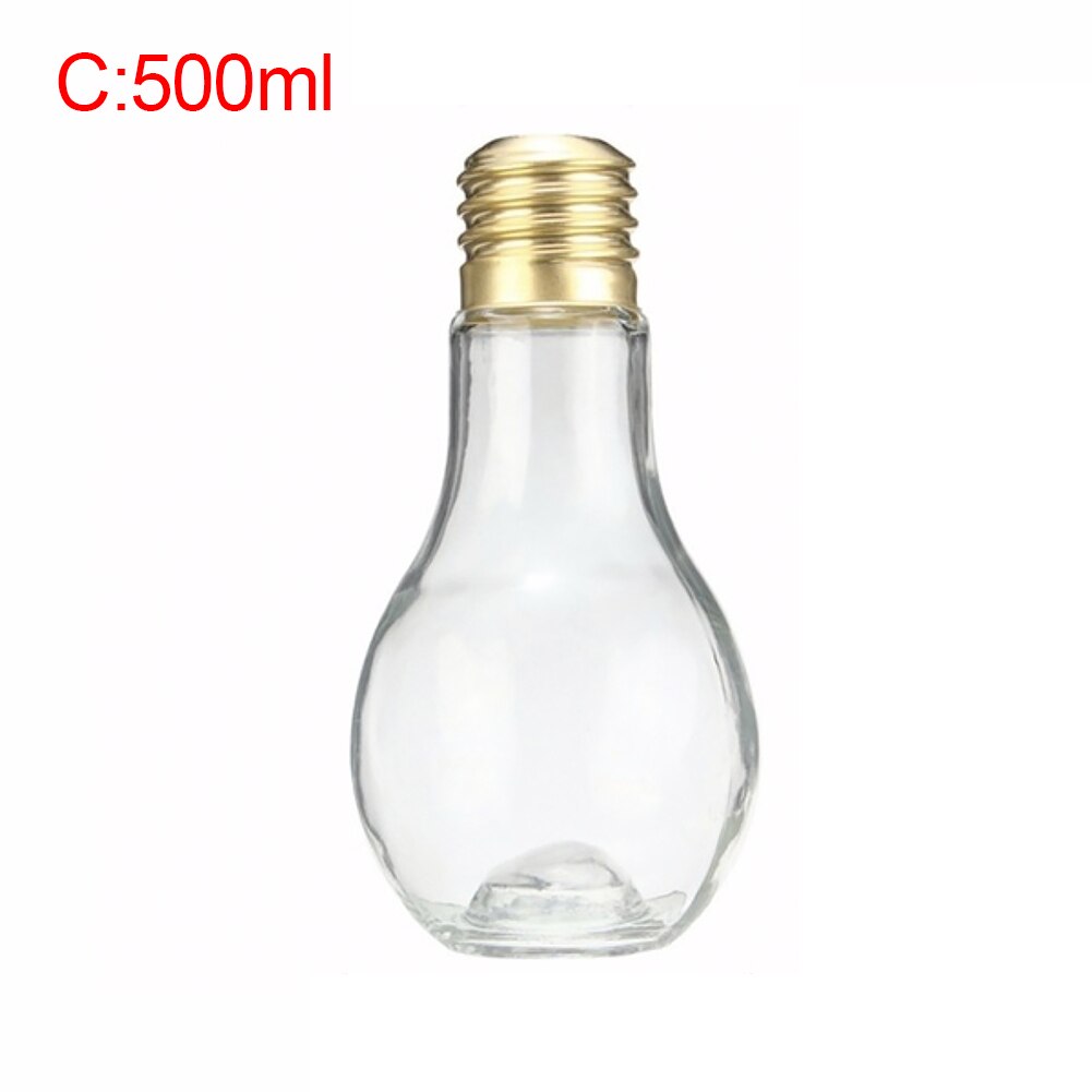 Glowing Light Bulb Juice Cup Drink Bottle 400ml/500ml Plastic Cold Water Summer Milk Juice Tea Coffee Bottle: 500ml