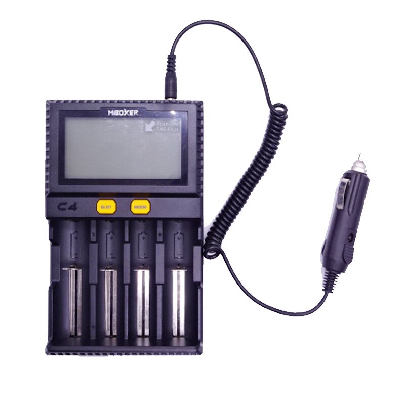 Miboxer C4 LCD Clever Batterie Ladegerät für Li-Ion IMR ICR LiFePO4 18650 14500 26650 21700 AAA Batterien 100-800mAh 1.5A entladung: C4 Wagen  discharger / EU Stecker