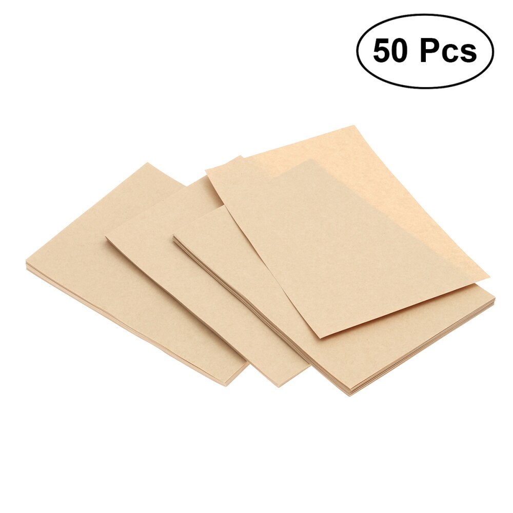 100 Sheets A5 Vintage Blank Kraft Letter Paper Retro Writing Paper: As Shown 3