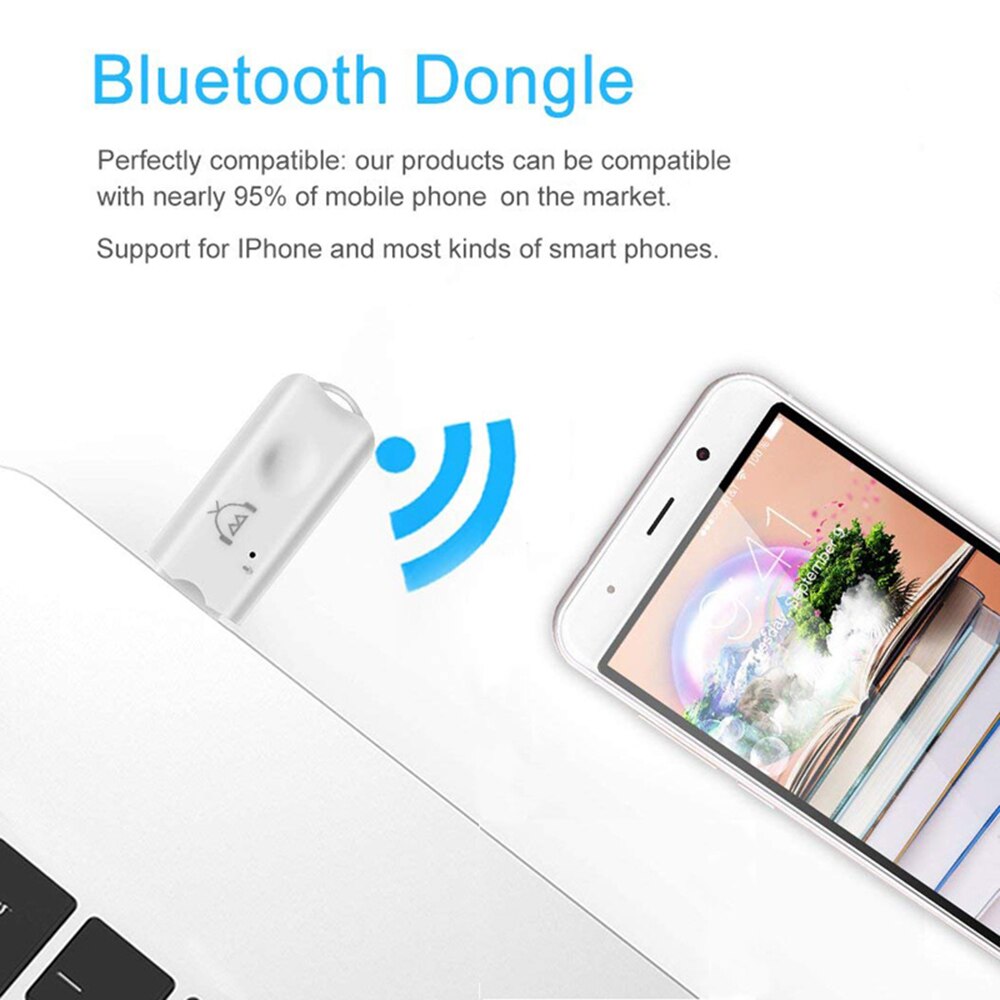 Mini USB Bluetooth-Compatible Stereo Music Receiver Wireless Audio Adapter Dongle Kit With Microphone For Speaker For Phone Car