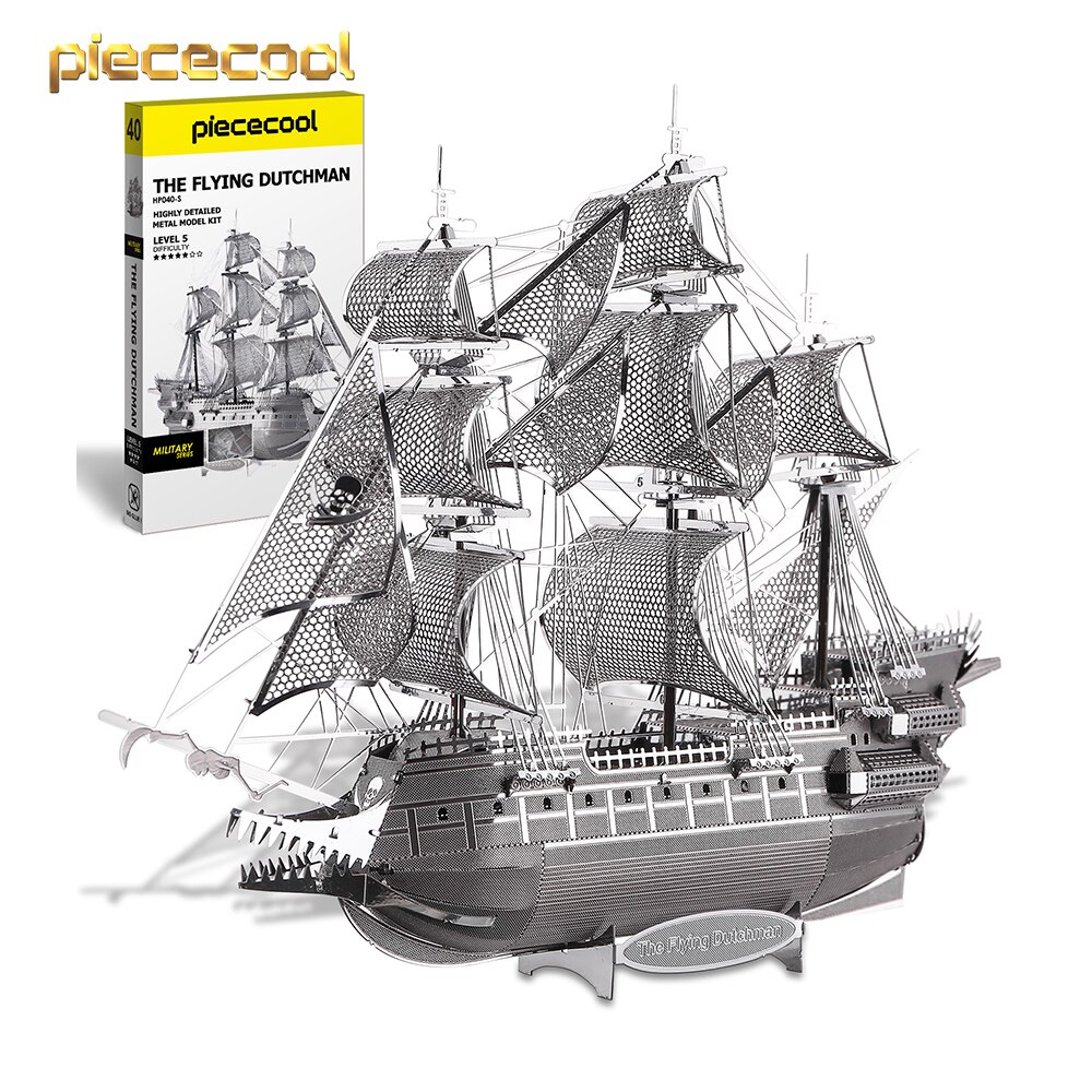 Modèle de bateau à monter soi-même, assemblage tridimensionnel, Puzzle en métal néerlandais volant, modèle de bateau Pirate, kit de décoration