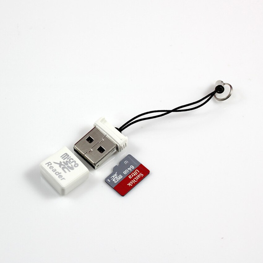 Micro Sd Mini Kaartlezer Met Lanyard, Led-lampje, Data-overdracht Snel En Handig, Te Dragen, Plug En Play