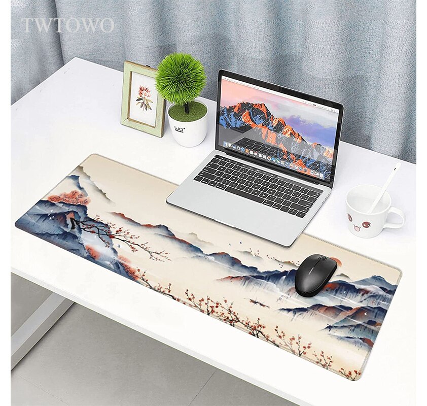 Japanese Style Mountain Tree Sakura Mouse Pad Gamer XL Computer Home Mousepad XXL keyboard pad Carpet Anti Slip Table Mat