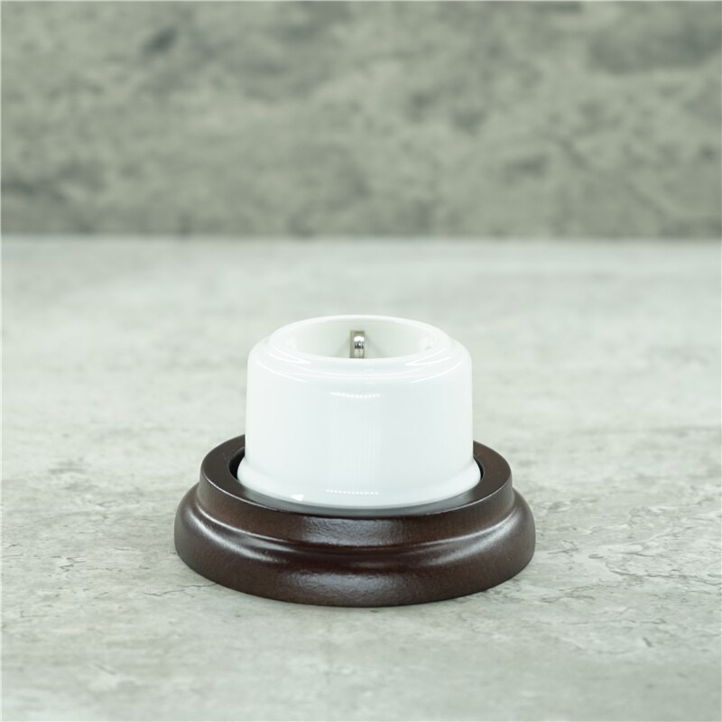 Retro porcelain switch ceramic rotary switch porcelain light switch With Wooden Frame