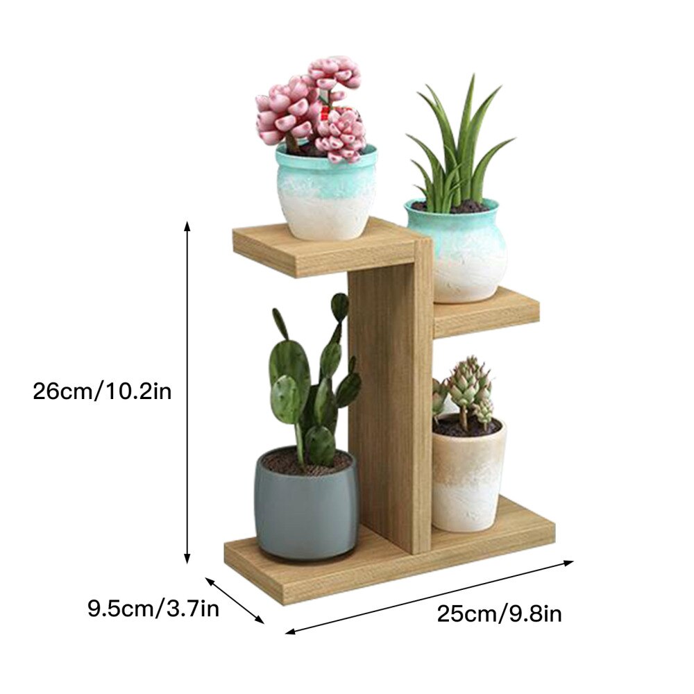 Rack Shelf Flower Display Stand Simple Indoor Organizer Bonsai Desk Balcony Garden Wooden Plant Shelves