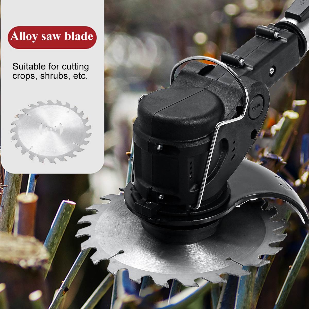 1800W Brushless Adjustable Electric Grass Trimmer Cordless Lawn Mower Cutter Garden Tools Compatible for Makita 18V Battery