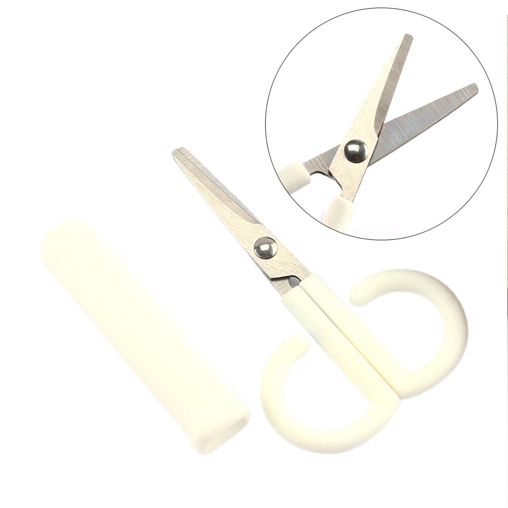 Multi-purpose Safety Scissors Premium Stainless Steel Scissors Handcraft Scissors with Cover (White)
