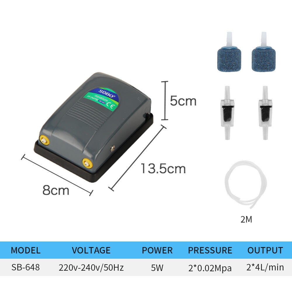 Sobo sb -108 /  sb -648 akvarium tyst syrepump akvarium luftpump 2.5w 5w: Sb -648 tillbehör