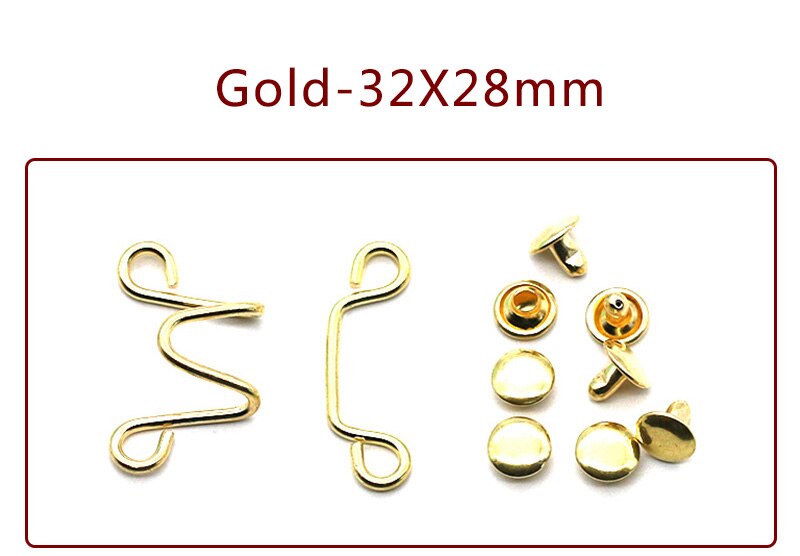 Meetee 30 sett 27 x 28/32 x 28mm metallplaggkroker jeans midjejusteringsspenne avtagbar nagleknapp gjør-selv usynlig justeringsknapp: måke -32 x 28mm