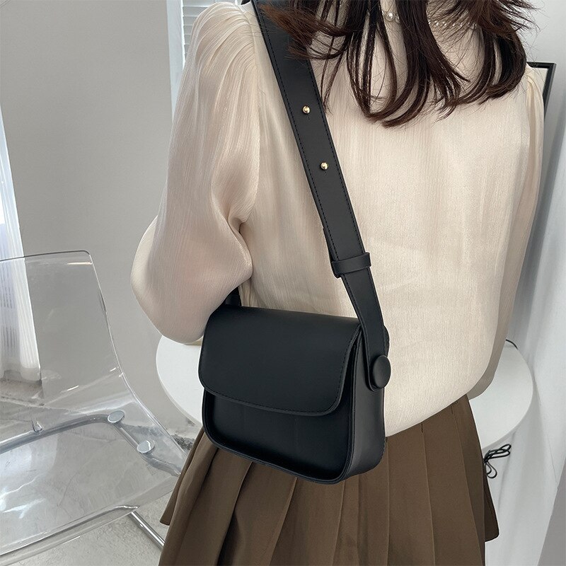 Borsa a patta semplice in tinta unita per donna borsa a tracolla in pelle PU borsa per ascelle Fashin borsa per ascelle Casual Designer borsa da donna