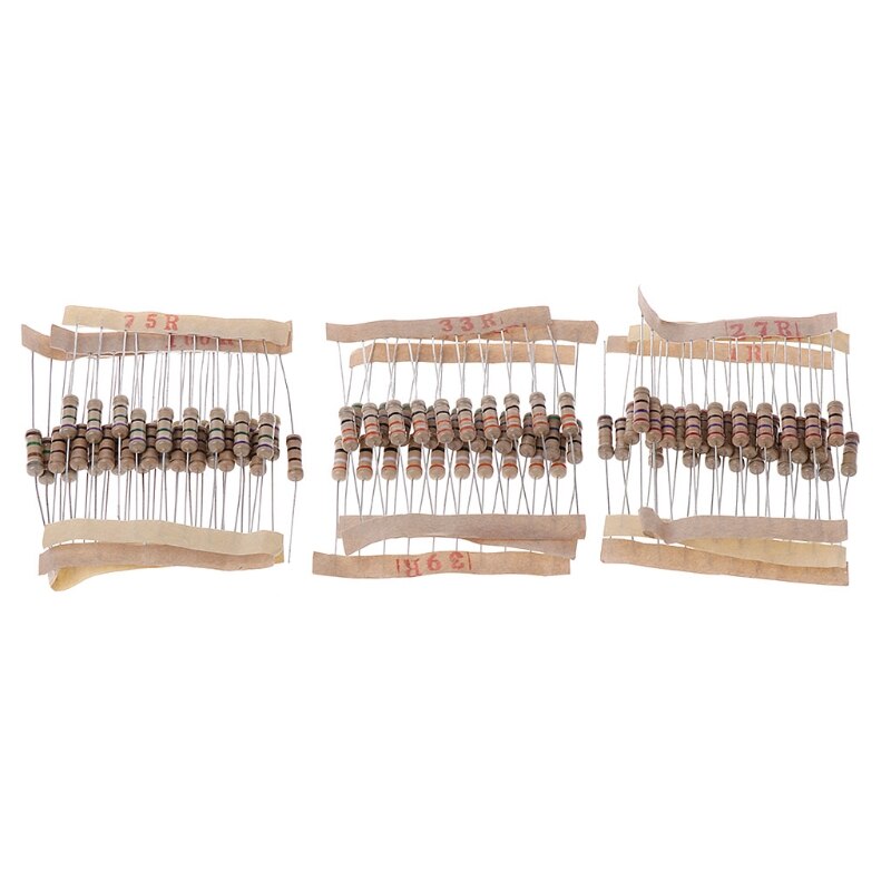 Kits de resistencias de 300 Uds., resistencia de carbón de 1W 5%-0,1 Ohm, juego de resistencia de 30 valores