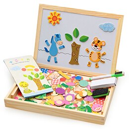 100 + Stuks Houten Magnetische Puzzel Figuur/Dieren/Voertuig/Circus Tekentafel 5 Stijlen Doos Educatief Speelgoed: shiershengxiao