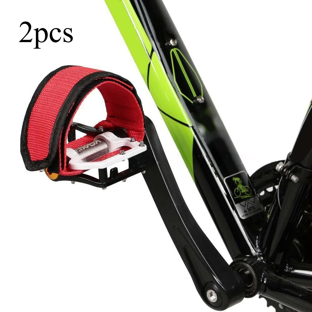 Sangles de pédale de vélo adhésives, 2 pièces, sangle à clip, sangle de pédale de vélo, équipement de cyclisme ultra léger: Rouge