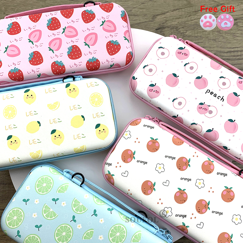 Cute Cartoon Storage Bag For Nintend Switch Kawaii Travel Carry Protective Case Game Console Box Shell with Lanyard