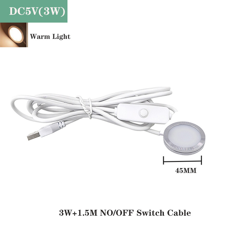 Ultrathin 8mm USB DC5V 3W 10W Dimmable Spotlight Surface Mounted Mini LED Circular Simple Ceiling Light Exhibition Cabinet Lamp: pink