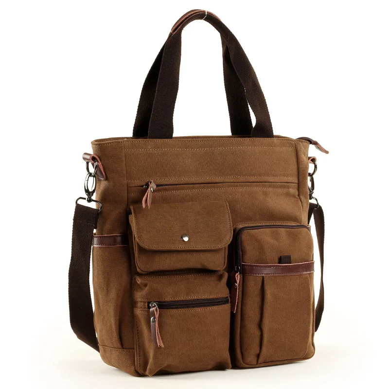 Heren Canvas Messenger Bag Crossbody Tassen Unisex Sling Bag Schoudertas voor reizen Werk College Vintage herenhandtassen Aktetas: Beige