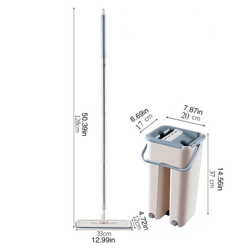 Lazy Man – serpillière plate en microfibre pour le lavage des mains, balai serpillière avec tige de seau, outils de nettoyage pratiques