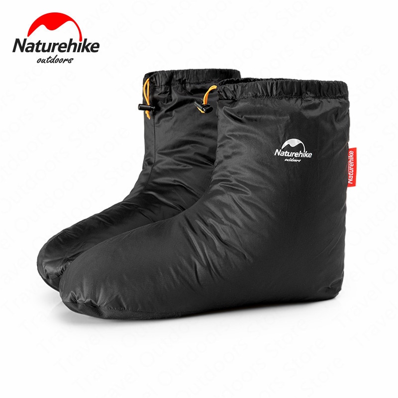 Naturvandring utomhus vinter gåsdun ultralätta 80g fots täckskor unisex vindtäta vattentäta fotskor håller värmen skor