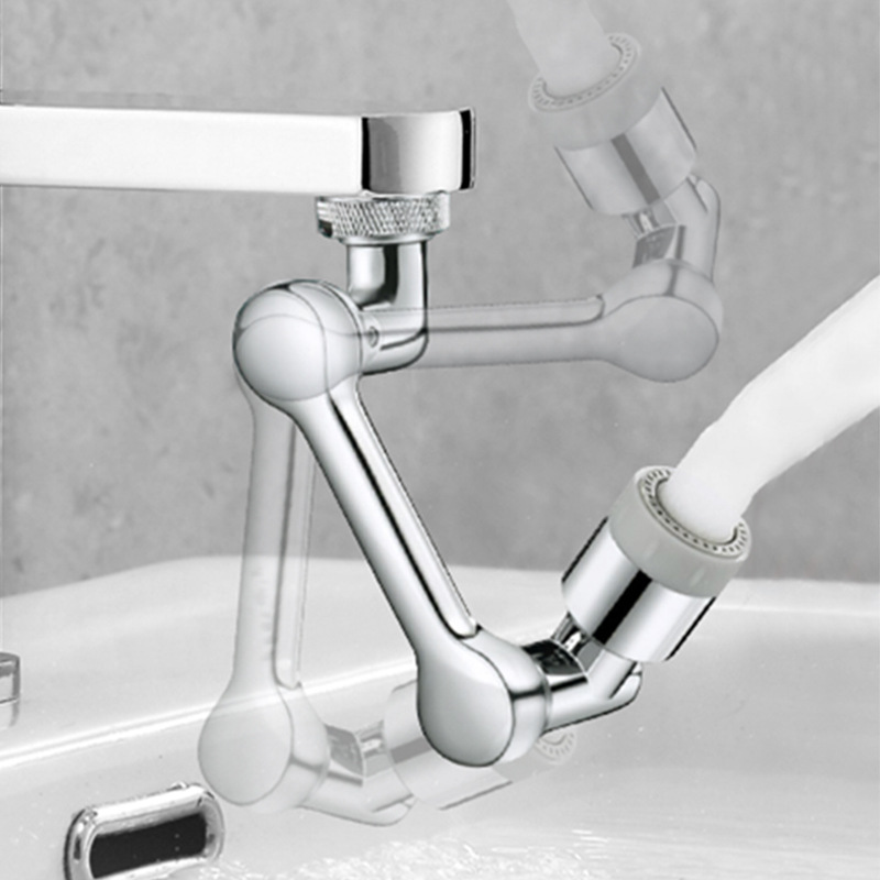 Universal- 1080 Grad drehbarer Wasserhahn Belüfter Verlängerung Kunststoff Spritzfilter Wasserhähne Bubbler Düse Roboterarm 2 Modi Wasserhahn