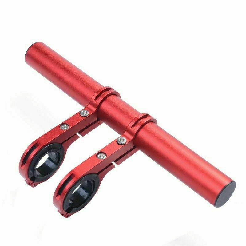 20CM Tube Bicycle Handlebar Extender Mount Mountain MTB Bike Cycling Carbon Headlight Bracket Lamp Flashlight Holder Accessorie: 20cm Red