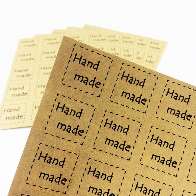 240 pcs/lot Hand Made DIY Square Dotted Line Seal Sticker For Handmade Products / self-adhesive Package Label scrapbook