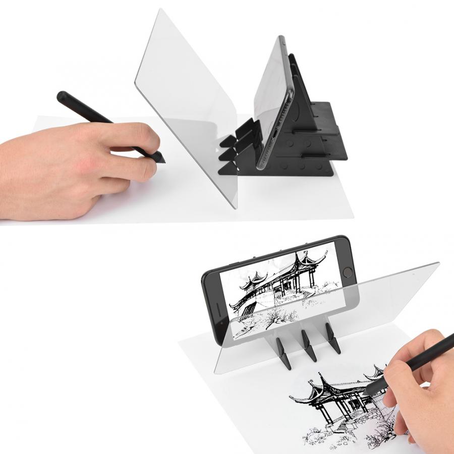 LED Projection Optical Drawing Board Sketch Mirror Reflection Dimming Bracket Holder Painting Mirror Plate Drawing Board