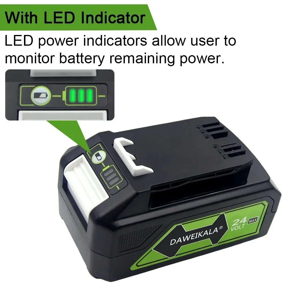 Neue Für Greenworks 24V 6,0 Ah Lithium-Batterie Greenworks Batterie für Greenworks 24V 48V Werkzeuge MO24B410 MO48L4211 HT24B210 21342