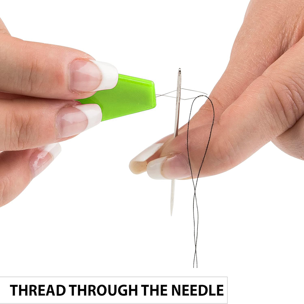 Illac and Thread for Hair Extensions, Hair Weave, SeOOThreads, 1 Roll, 4Pcs, C J I Shape, Curved Grossier les Dés and 1 NeelsThimble