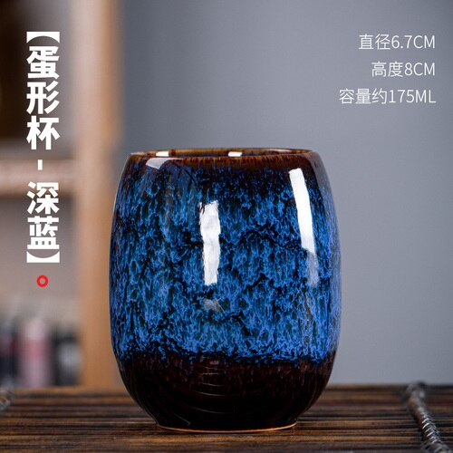4ps Ceramic Mug Big Capacity Coffee Cup Coffee shop Porcelain Tea Cups Lady Valentine's Day Anniversary Cup set: Blue