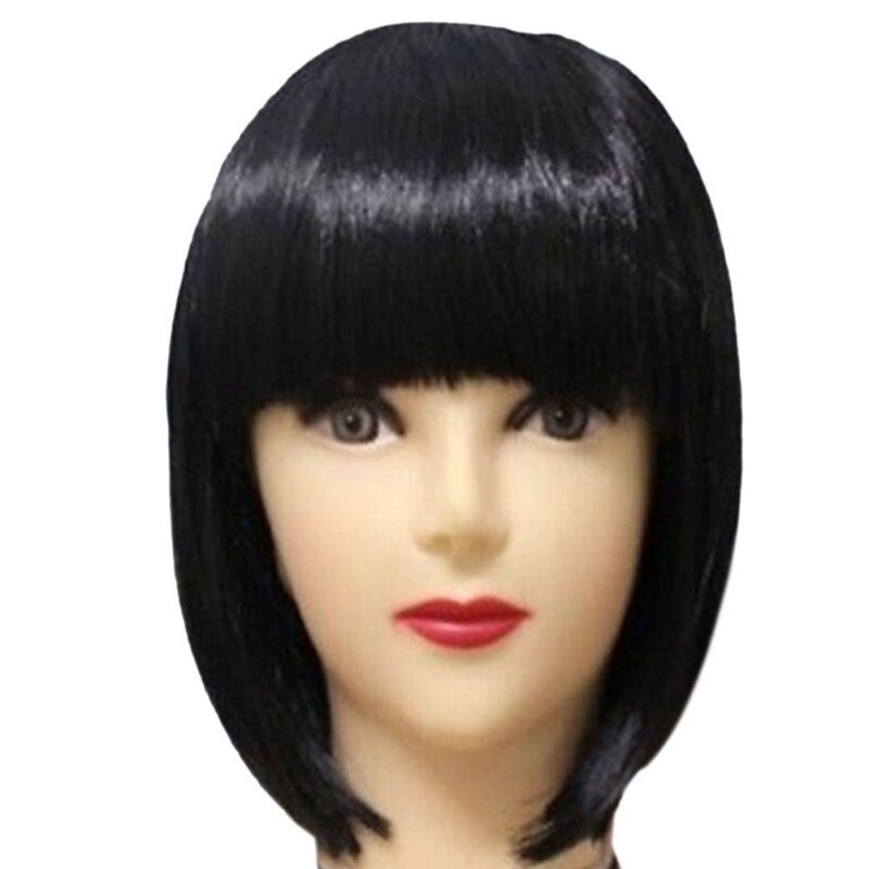 Women Short BOB Hair Wig Straight Bangs Cosplay Party Stage Show 13 Colors Party Supplies