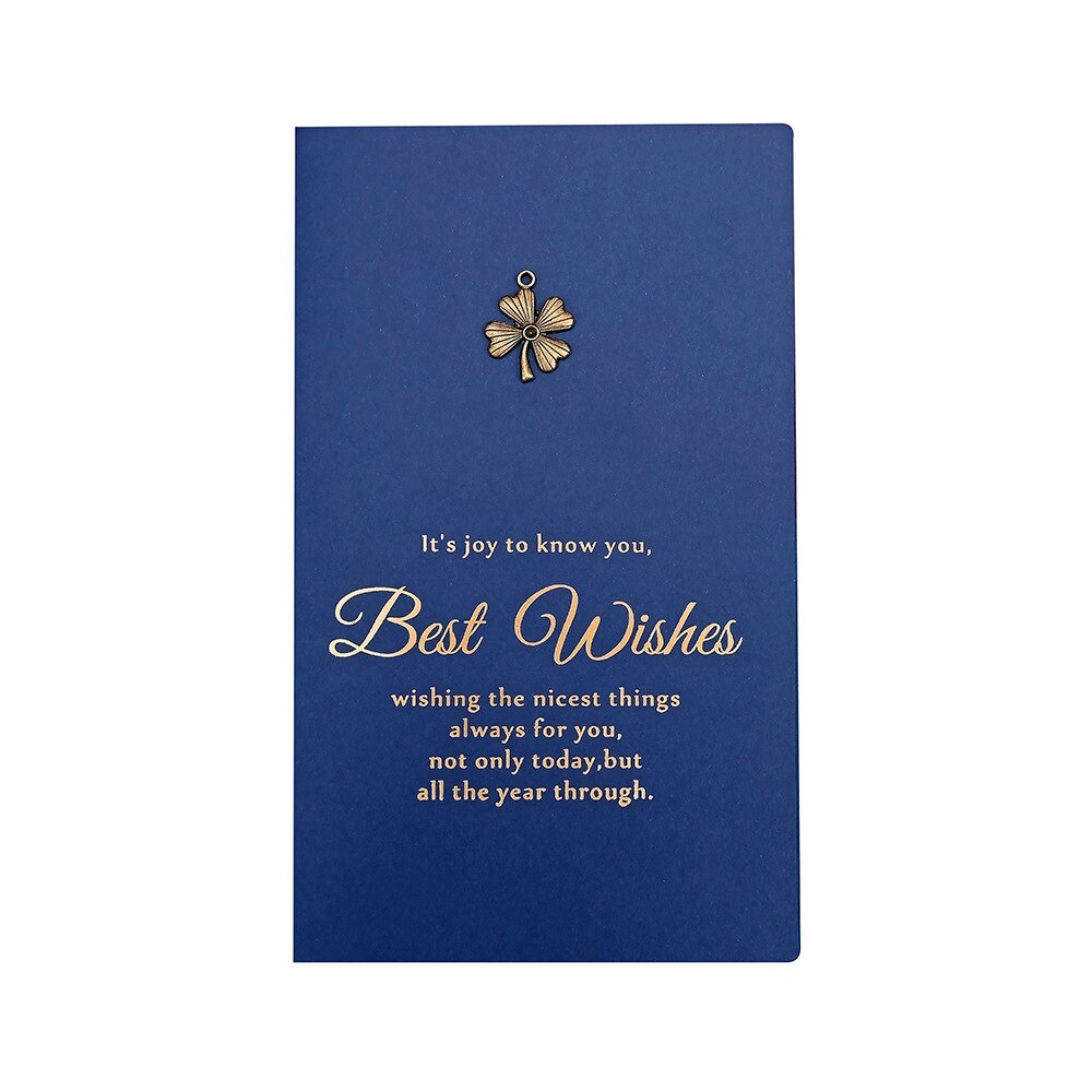 10Pcs Blue Wenskaart Postkaart Verjaardag Brief Envelop Jaar Card Set Bericht Kaart: Four leaf clover