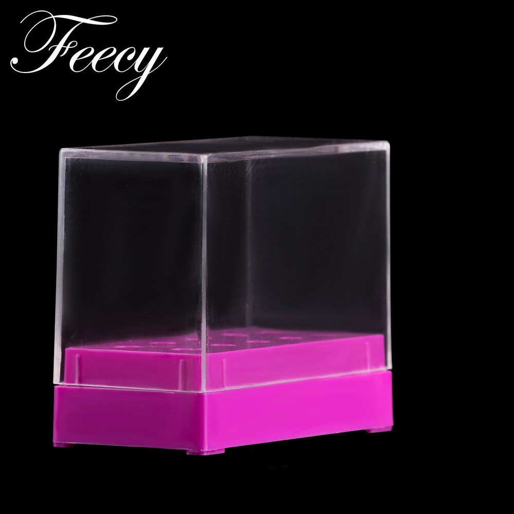 Acrylic Clear Storage Box for Nail Drill bits Holder Nail Milling Cutter Stand Display Container Empty 10/20 Slots Organizer: DB-3