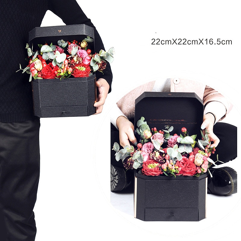 Cajas de papel de flores de doble capa, 1 Uds., caja de cartón para de boda o San Valentín, ideal como