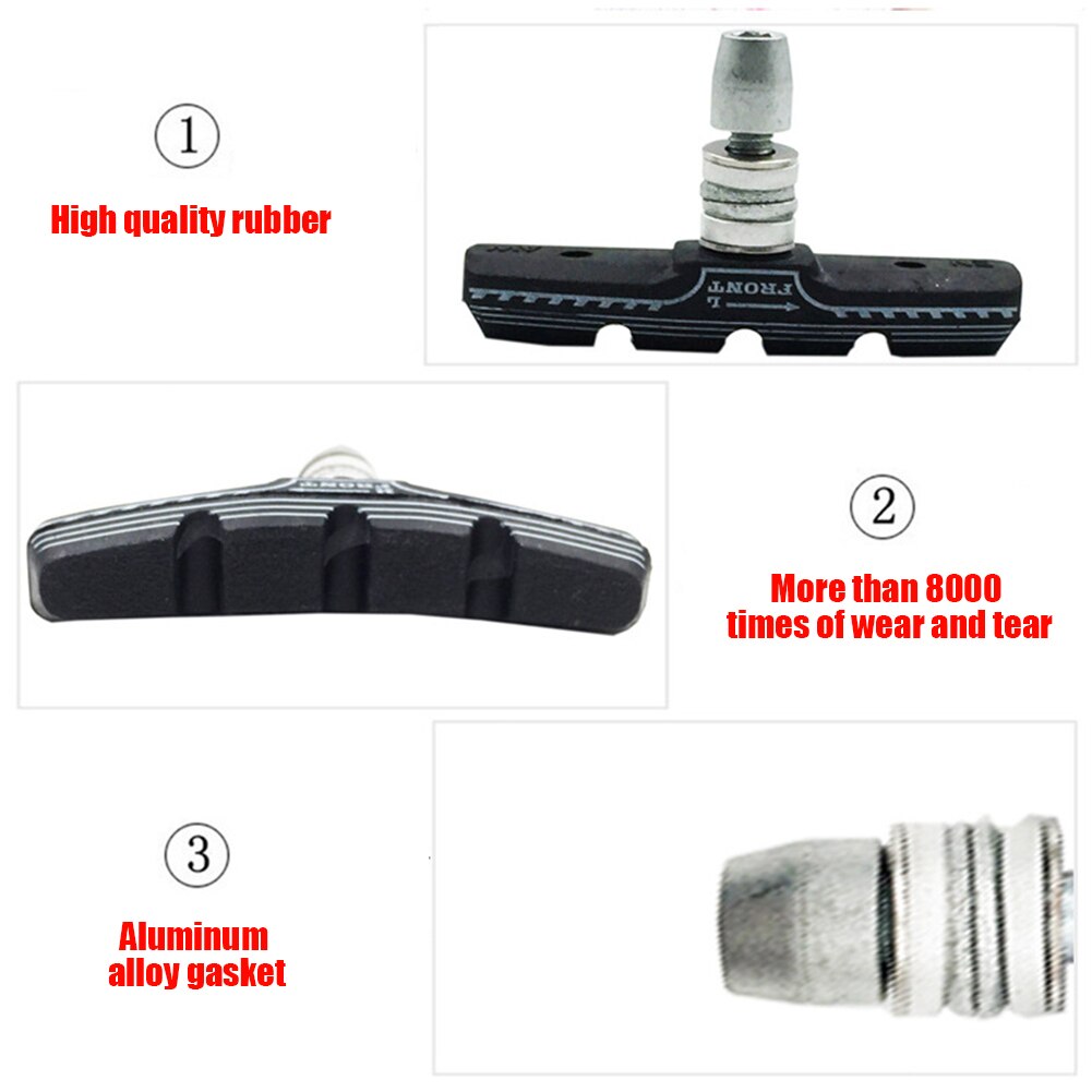 1 Paar Fiets Remblokken Fietsen Bike V Brake Pads Holder Schoenen Blokken Rubber Wrijving Velg Rem Mtb Road Mute fiets Remblokken