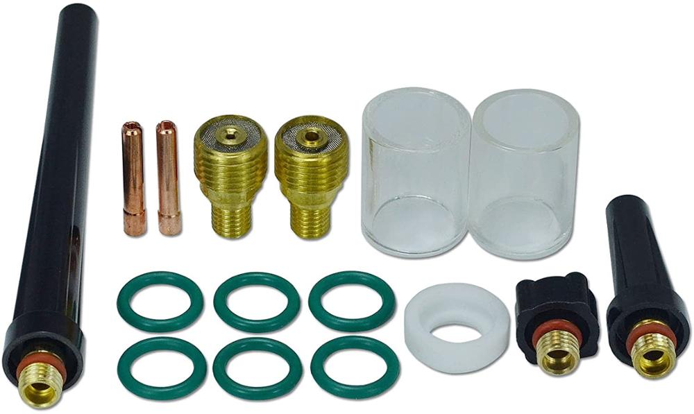 Pyrex Cup TIG Gas Lens Kit for WP SR 9 20 25 TIG Welding Torch 16pcs