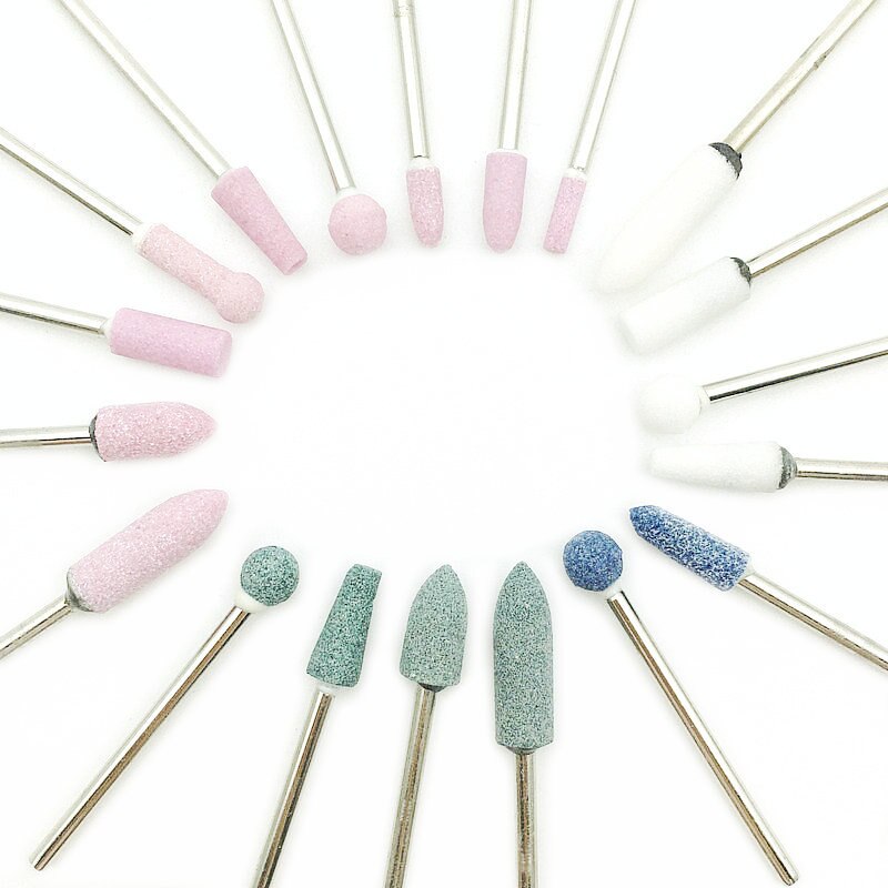 19 Types Dental Polishing Burs Nail Drill Milling Cutter Ceramic Stones Bits Electric Files Manicure Machine Equipment